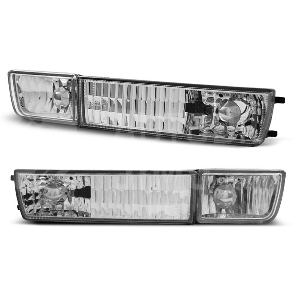 Přední blinkry, směrová světla VW Golf 3, Vento - s mlhovkou, chromové Přední blinkry, směrová světla VW Golf 3, Vento - s mlhovkou, chromové