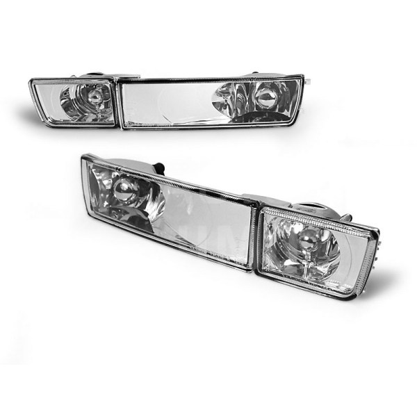 Přední blinkry, směrová světla VW Golf 3, Vento - s mlhovkou - chromové Přední blinkry, směrová světla VW Golf 3, Vento - s mlhovkou - chromové