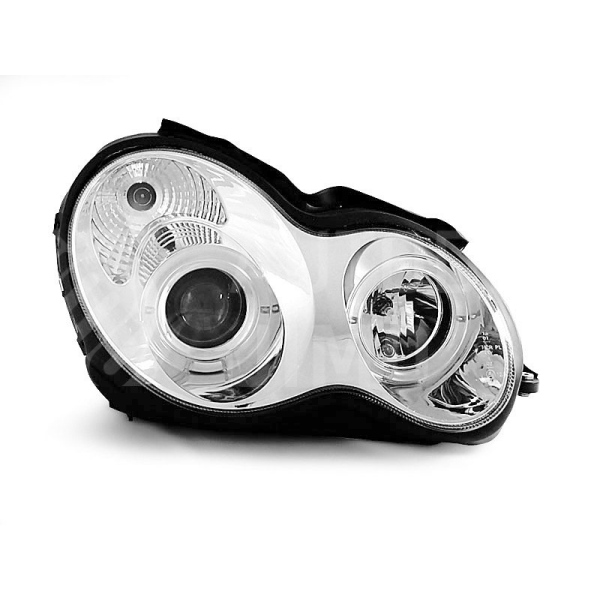 Přední, lampy světla Angel Eyes Mercedes Benz C W203 00-04 chromová Přední, lampy světla Angel Eyes Mercedes Benz C W203 00-04 chromová