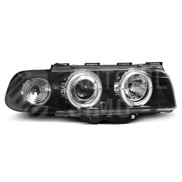 Přední světla Angel Eyes BMW E38 06.94 - 08.98 černá Přední světla Angel Eyes BMW E38 06.94 - 08.98 černá