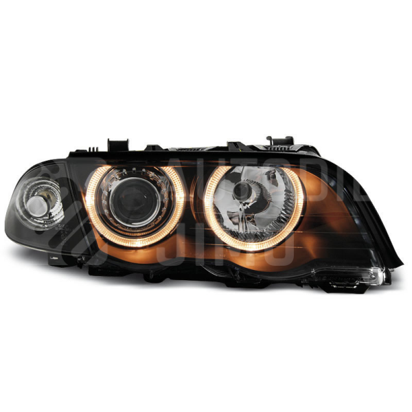 Přední světla Angel Eyes BMW E46 sedan/combi -01 černá H7/H7 Přední světla Angel Eyes BMW E46 sedan/combi -01 černá H7/H7