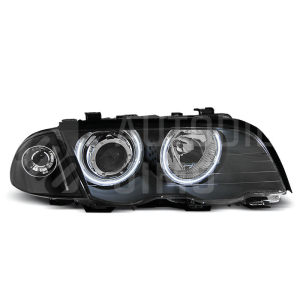 Přední světla Angel Eyes BMW E46 sedan/combi -01 černá H7 Přední světla Angel Eyes BMW E46 sedan/combi -01 černá H7