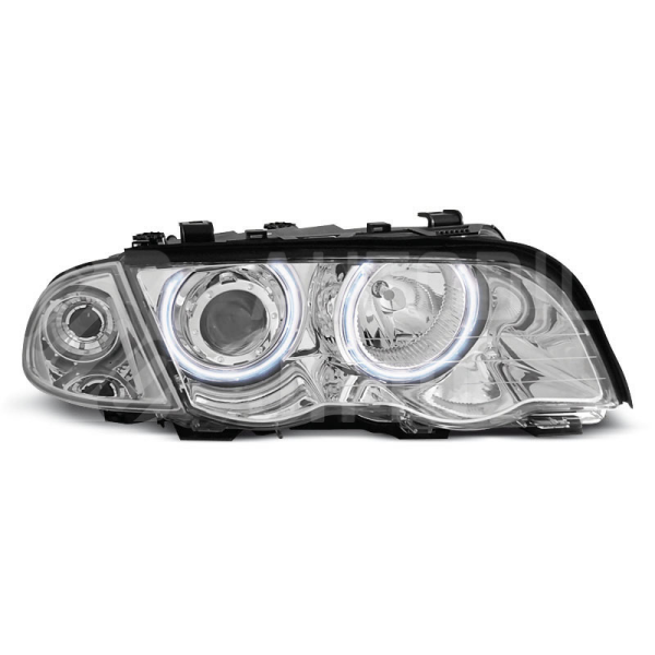 Přední světla Angel Eyes BMW E46 sedan/combi -01 chromová H7 Přední světla Angel Eyes BMW E46 sedan/combi -01 chromová H7