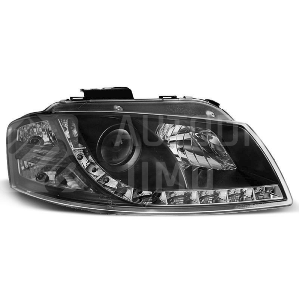 Přední světla AUDI A3 8P 03-05 - DAYLIGHT, Černá Přední světla AUDI A3 8P 03-05 - DAYLIGHT, Černá