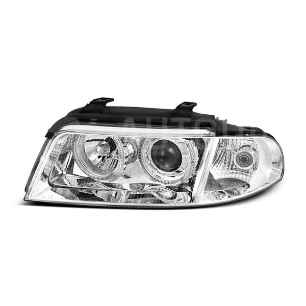 Přední světla AUDI A4 B5 99-00 angel Eyes, chromová  H7 Přední světla AUDI A4 B5 99-00 angel Eyes, chromová  H7