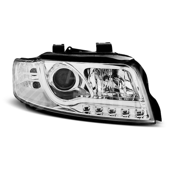 Přední světla AUDI A4 B6 00-04 - LED TUBE LIGHT Chromová H1 Přední světla AUDI A4 B6 00-04 - LED TUBE LIGHT Chromová H1