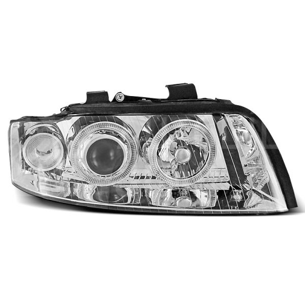 Přední světla AUDI A4 B6 - ANGEL EYES Chromová Přední světla AUDI A4 B6 - ANGEL EYES Chromová
