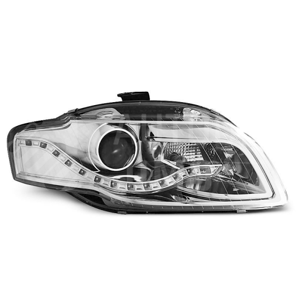 Přední světla Audi A4 B7 Day light, DRL chromové Přední světla Audi A4 B7 Day light, DRL chromové