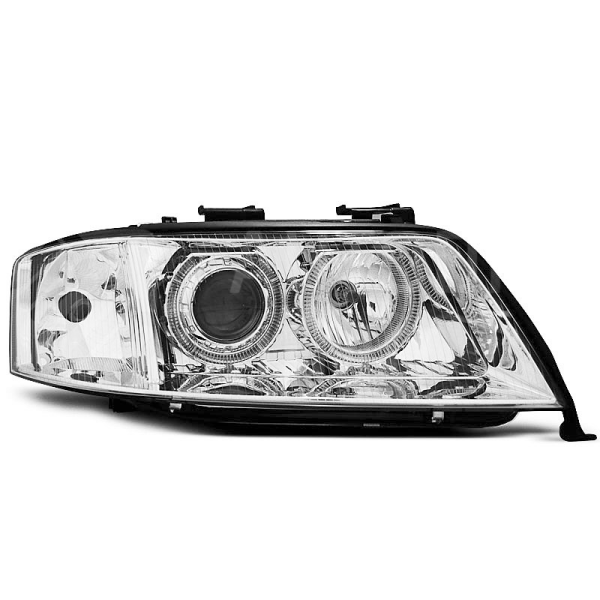 Přední světla AUDI A6 97-99 - ANGEL EYES XENON Chromová Přední světla AUDI A6 97-99 - ANGEL EYES XENON Chromová