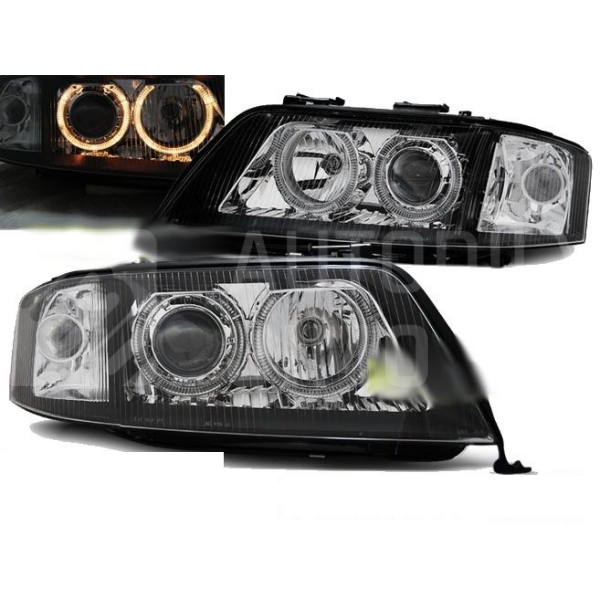 Přední světla AUDI A6 99-01 - ANGEL EYES XENON Černá Přední světla AUDI A6 99-01 - ANGEL EYES XENON Černá