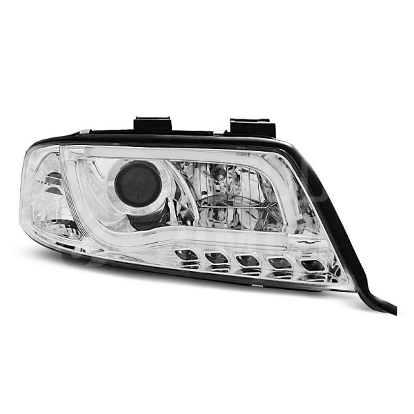 Přední světla AUDI A6 C5 01-04 - LED TUBE LIGHT Chromová Přední světla AUDI A6 C5 01-04 - LED TUBE LIGHT Chromová