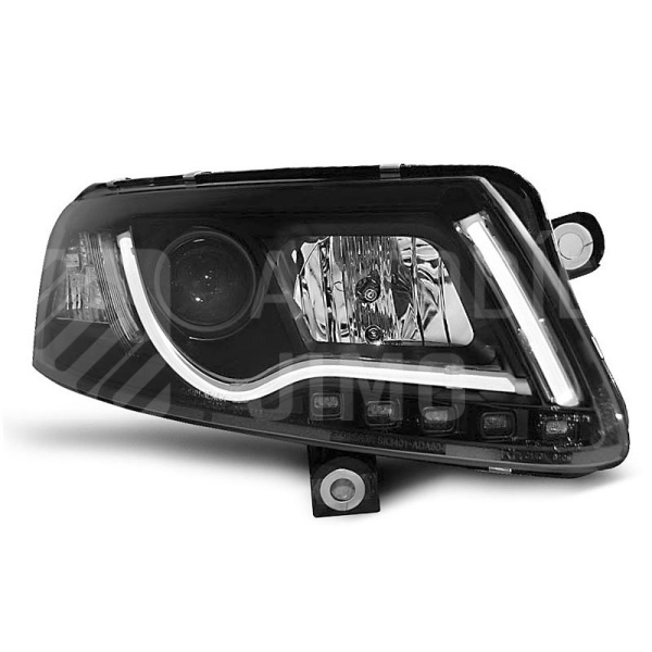 Přední světla AUDI A6 C6 04-08, LED TUBE LIGHT Černá Přední světla AUDI A6 C6 04-08, LED TUBE LIGHT Černá