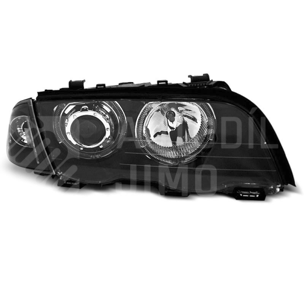 Přední světla, lampy Angel Eyes BMW E46 01-05, sedan, combi - černá  Přední světla, lampy Angel Eyes BMW E46 01-05, sedan, combi - černá