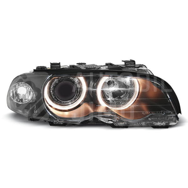 Přední světla, lampy Angel Eyes BMW E46 coupé, cabrio 99-01 černá H7 Přední světla, lampy Angel Eyes BMW E46 coupé, cabrio 99-01 černá H7
