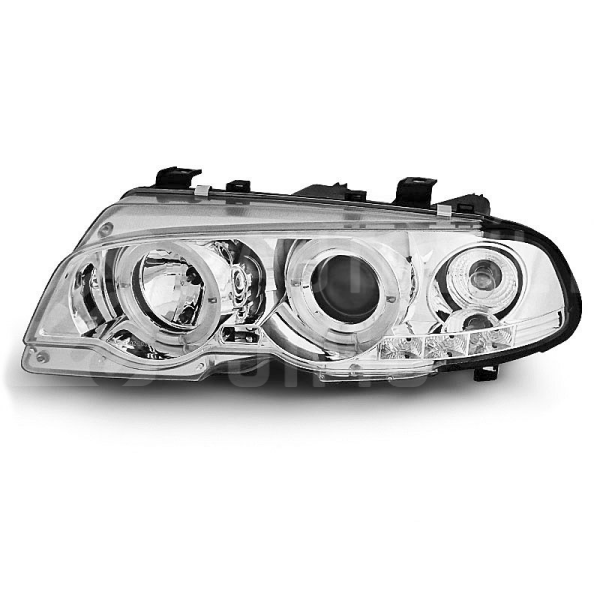 Přední světla, lampy Angel Eyes BMW E46 coupé, cabrio 99-01 chromová H1 Přední světla, lampy Angel Eyes BMW E46 coupé, cabrio 99-01 chromová H1