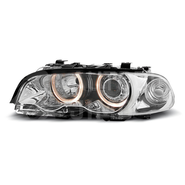 Přední světla, lampy Angel Eyes BMW E46 coupé, cabrio 99-01 chromová H7 Přední světla, lampy Angel Eyes BMW E46 coupé, cabrio 99-01 chromová H7