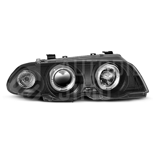 Přední světla, lampy Angel Eyes BMW E46 sedan/combi -01 černá Přední světla, lampy Angel Eyes BMW E46 sedan/combi -01 černá