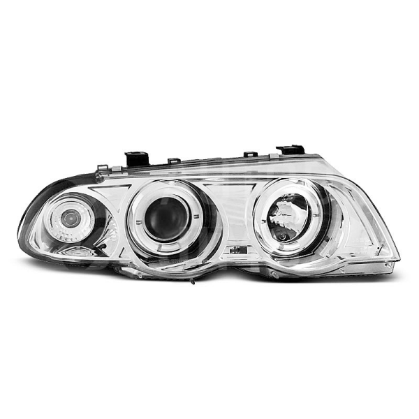 Přední světla, lampy Angel Eyes BMW E46 sedan/combi -01 chromová Přední světla, lampy Angel Eyes BMW E46 sedan/combi -01 chromová