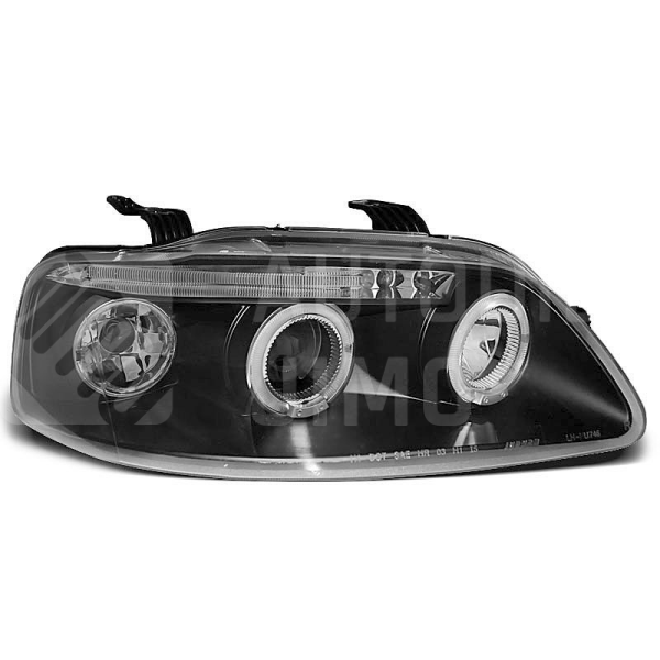 Přední světla, lampy Angel Eyes Chevrolet Aveo 03-06 černá H1