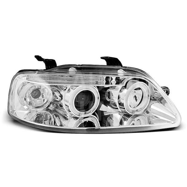 Přední světla, lampy Angel Eyes Chevrolet Aveo 03-06 chromová H1