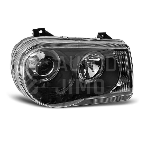 Přední světla, lampy Angel Eyes Chrysler 300C 05-10 černá