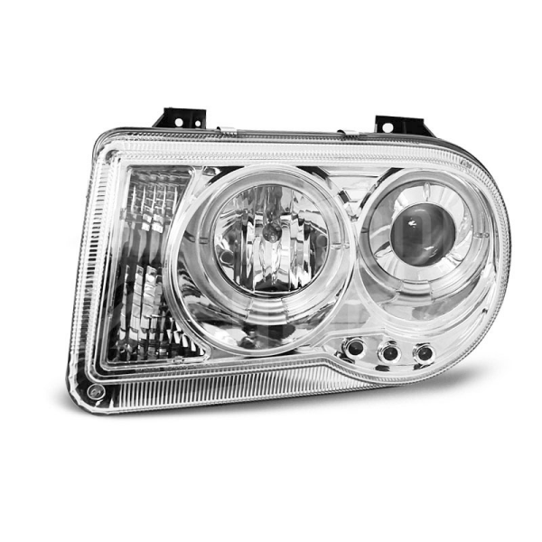 Přední světla, lampy Angel Eyes Chrysler 300C 05-10 chromová