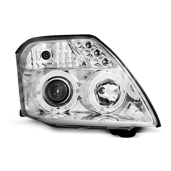 Přední světla, lampy Angel Eyes Citroen C2 03-10 chromová H1