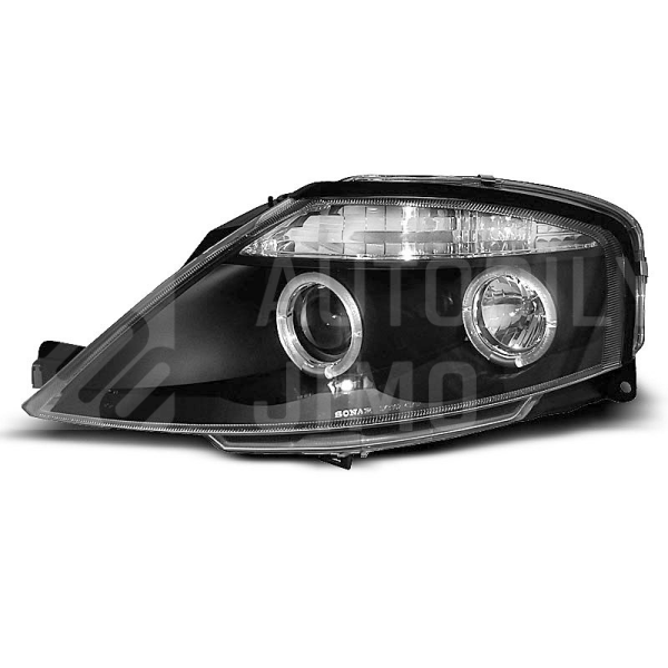 Přední světla, lampy Angel Eyes Citroen C3 02-09 černá H1