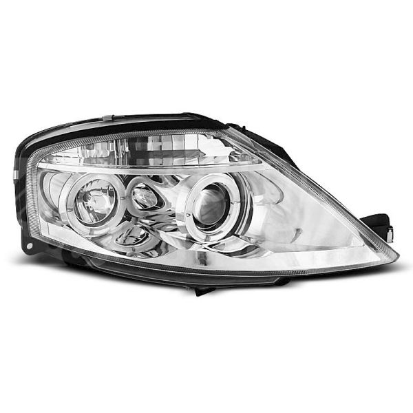 Přední světla, lampy Angel Eyes Citroen C3 02-09 chromová H1