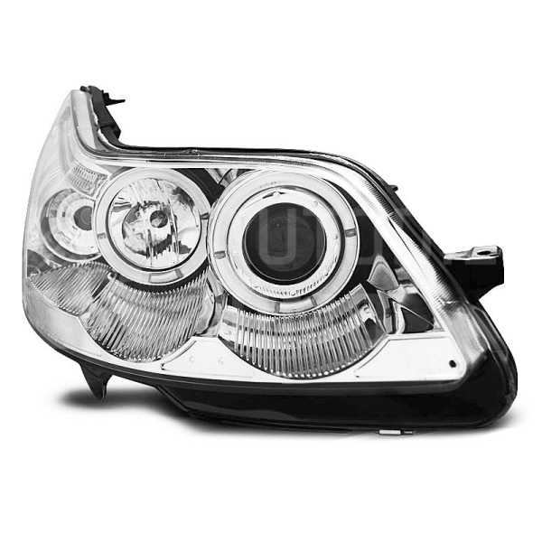 Přední světla, lampy Angel Eyes Citroen C4 04-10 chromová H1