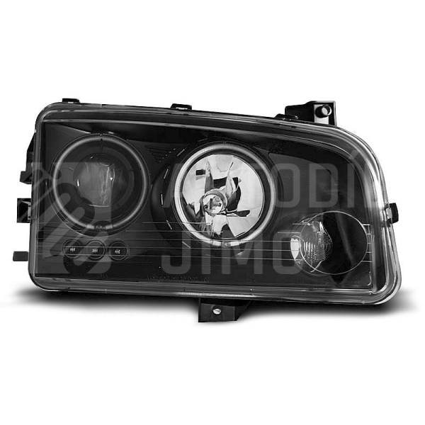 Přední světla, lampy Angel Eyes Dodge Charger 06-10 černá