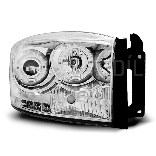 Přední světla, lampy Angel Eyes Dodge RAM 06-08 chromová