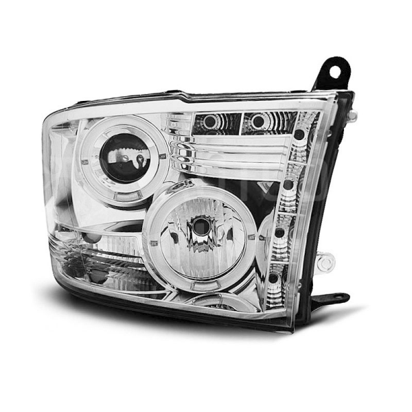 Přední světla, lampy Angel Eyes Dodge RAM 09-11 chromová