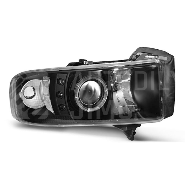Přední světla, lampy Angel Eyes Dodge RAM 94-01 černá 