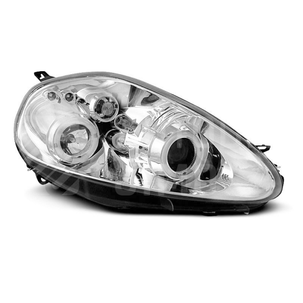 Přední světla, lampy Angel Eyes Fiat GrandePunto 05-09 chromové Přední světla, lampy Angel Eyes Fiat GrandePunto 05-09 chromové