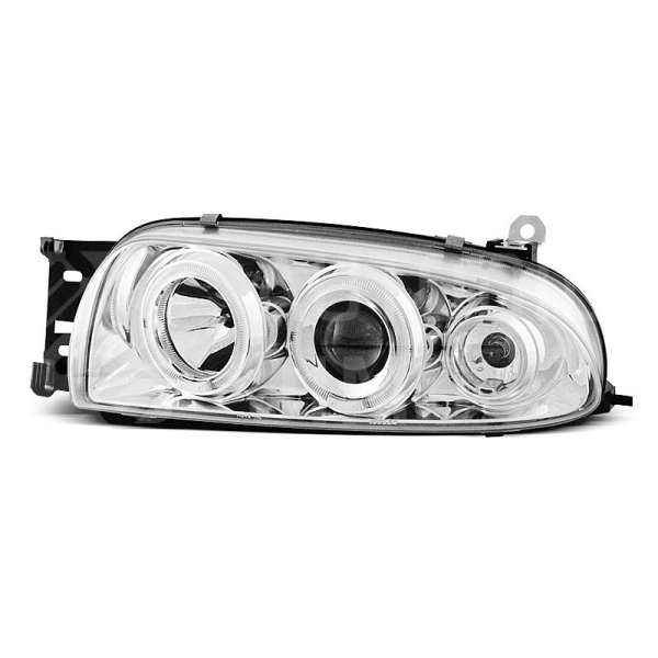 Přední světla, lampy Angel Eyes Ford Fiesta 96-99 chromová Přední světla, lampy Angel Eyes Ford Fiesta 96-99 chromová