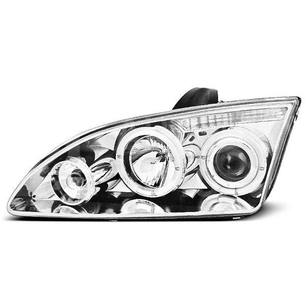 Přední světla, lampy Angel Eyes Ford Focus 04-08 chromová H1 Přední světla, lampy Angel Eyes Ford Focus 04-08 chromová H1