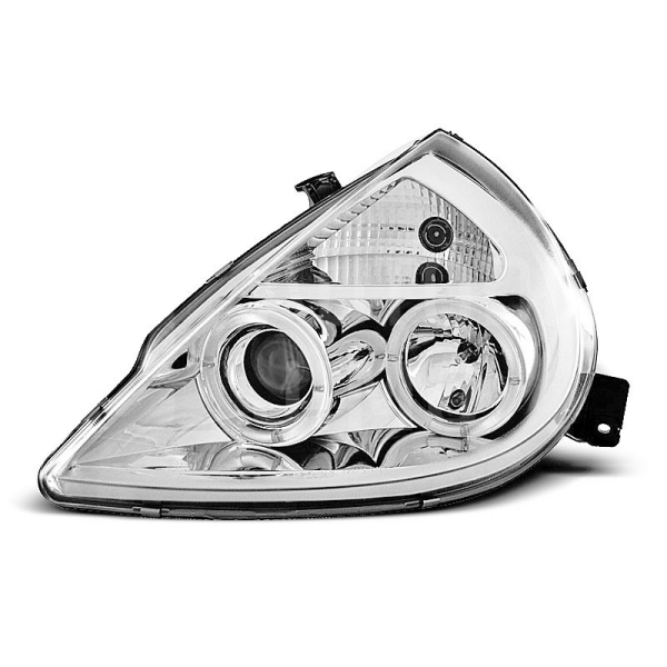 Přední světla, lampy Angel Eyes Ford Ka 96-08 chromová H1 Přední světla, lampy Angel Eyes Ford Ka 96-08 chromová H1