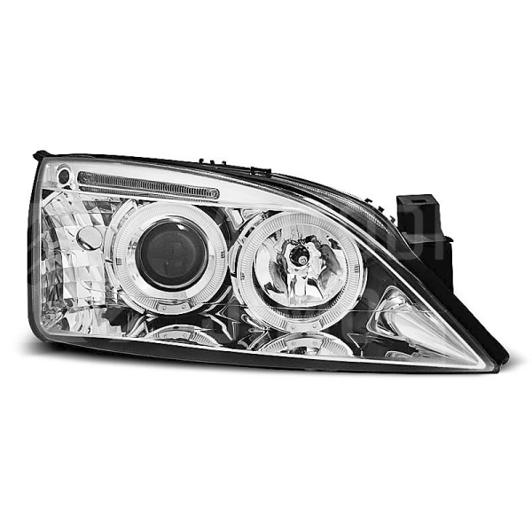 Přední světla, lampy Angel Eyes Ford Mondeo 00-07 chromová H1 Přední světla, lampy Angel Eyes Ford Mondeo 00-07 chromová H1