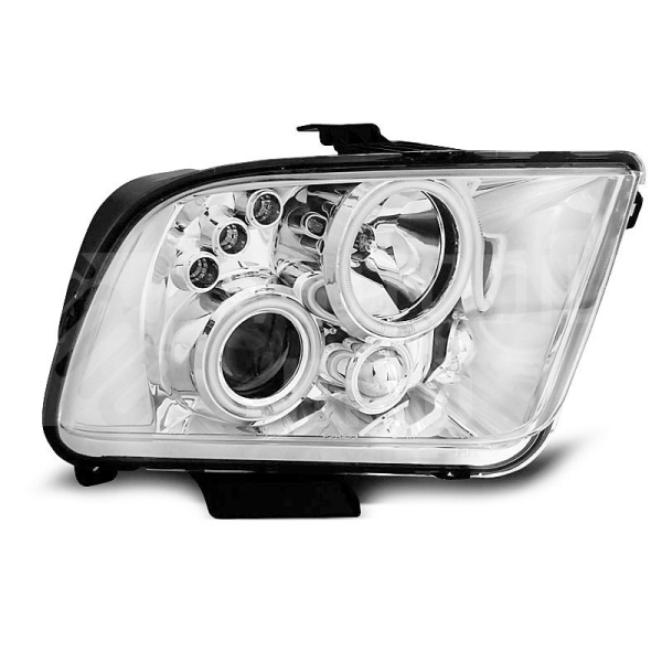 Přední světla, lampy Angel Eyes Ford Mustang 04-09 chromová Přední světla, lampy Angel Eyes Ford Mustang 04-09 chromová