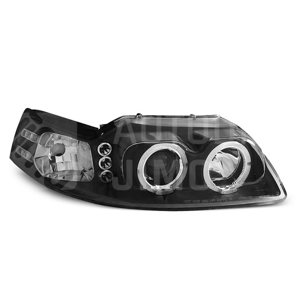 Přední světla, lampy Angel Eyes Ford Mustang 98-04 černá Přední světla, lampy Angel Eyes Ford Mustang 98-04 černá