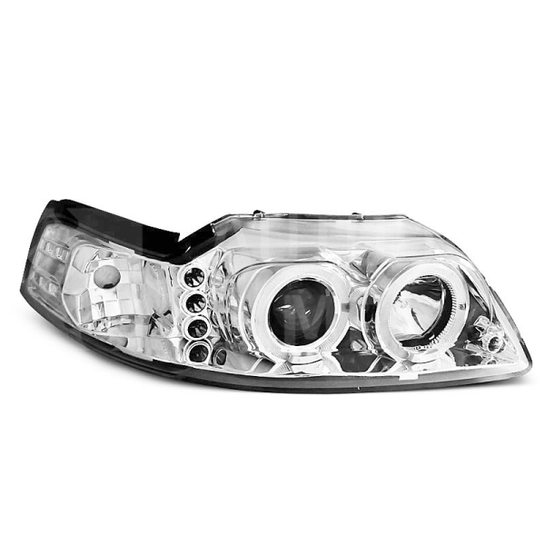 Přední světla, lampy Angel Eyes Ford Mustang 98-04 chromová Přední světla, lampy Angel Eyes Ford Mustang 98-04 chromová