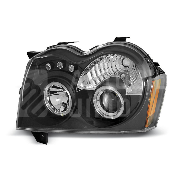 Přední světla, lampy Angel Eyes Jeep Grand Cherokee 05-08 černá