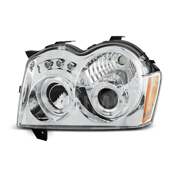 Přední světla, lampy Angel Eyes Jeep Grand Cherokee 05-08 chromová