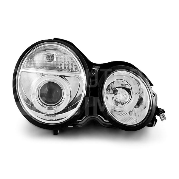Přední světla, lampy Angel Eyes Mercedes Benz E W210 95-99 chromová