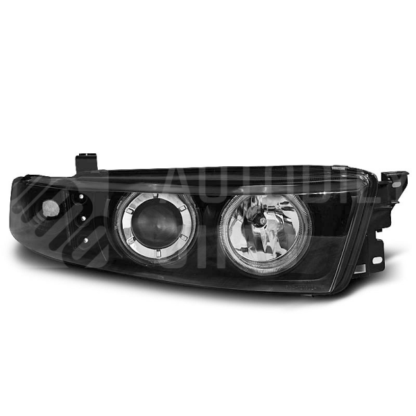 Přední světla, lampy Angel Eyes Mitsubishi Galant 96-06 černá H1