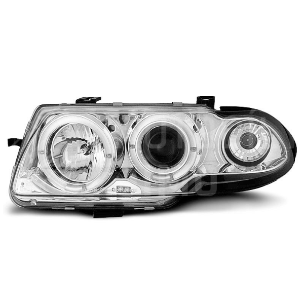 Přední světla, lampy Angel Eyes Opel Astra F 91-94 chromová H1