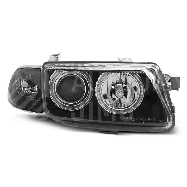 Přední světla, lampy Angel Eyes Opel Astra F 94-01 černá H1/H7
