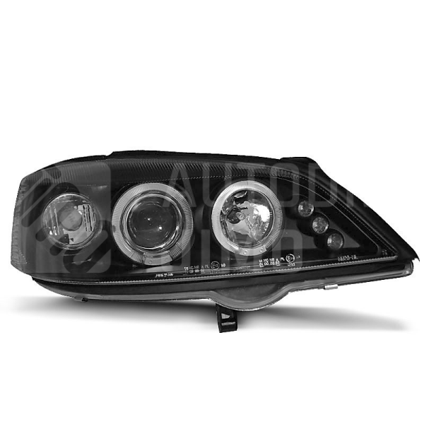 Přední světla, lampy Angel Eyes Opel Astra G 98-08 černá H1, diody