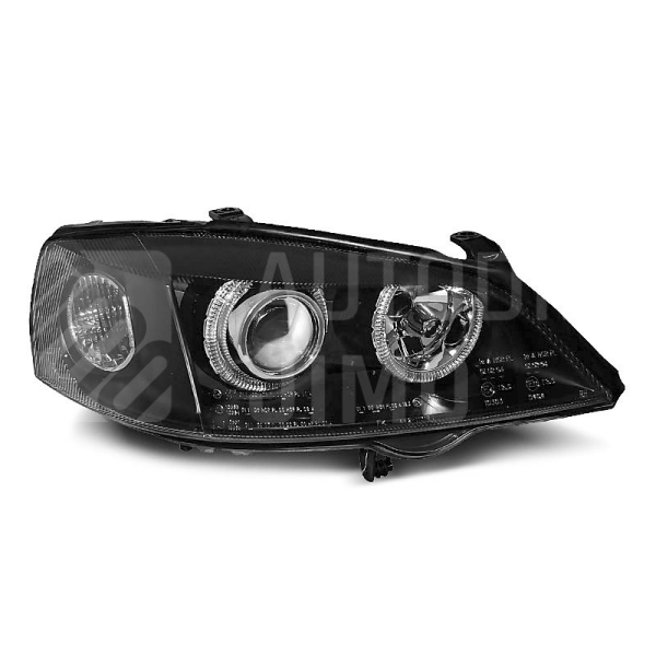 Přední světla, lampy Angel Eyes Opel Astra G 98-08 černá H7